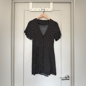 Zara Black and White Polka Dot Mini Dress